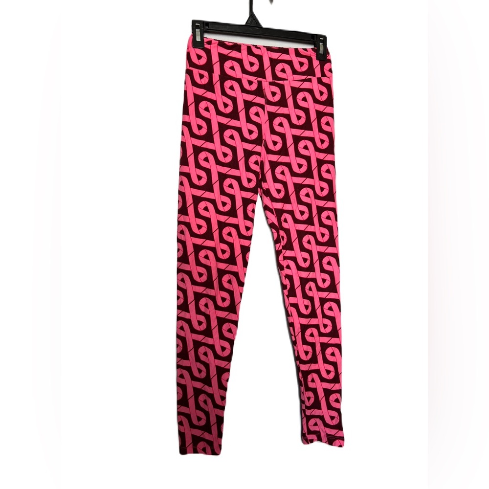 Lularoe One Size leggings‎ breast cancer ribbons